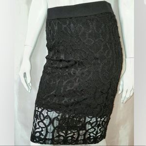 Sexy CACHE Black Stretch Lace Skirt  0, 2, 4  XS  S